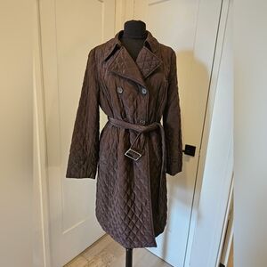 Hilary Radley Insulated Quilted Trench Coat Size 12